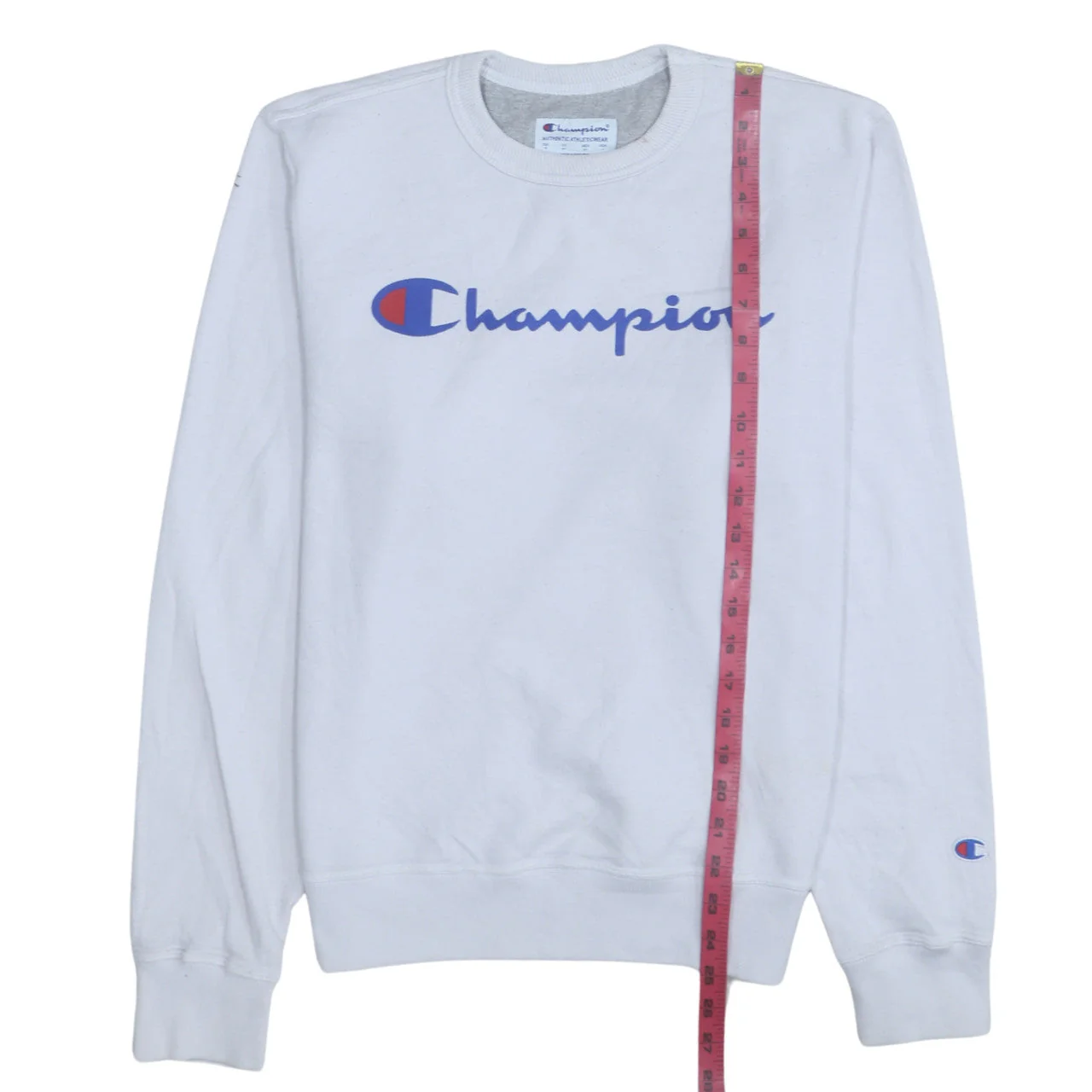 Champion Mens White Graphic Logo Pullover Sweatshirt Size S - Image 3