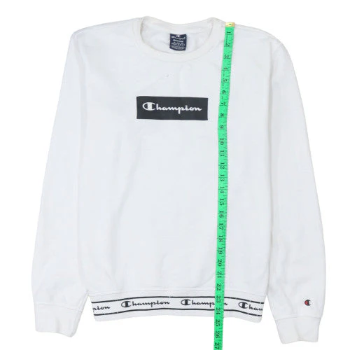 Champion Men's White Logo Pullover Sweatshirt Medium - Image 2