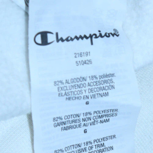 Champion Mens White Logo Zip Pocket Crew Neck Sweatshirt Size L - Image 6
