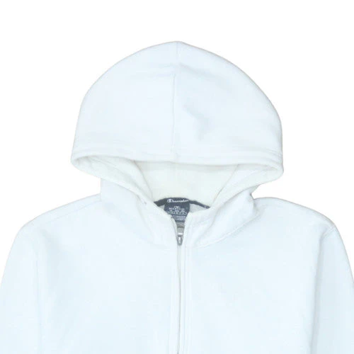 Champion Men's White Medium 1/2 Zip Hoodie Sweatshirt - Image 7