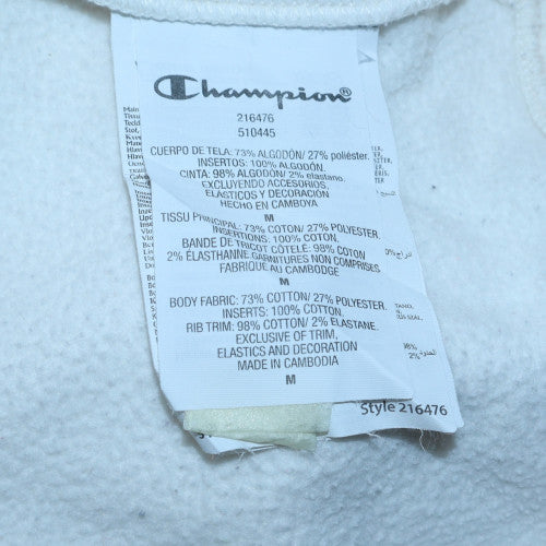 Champion Men's White Medium Pullover Sweatshirt Crew Neck Cotton Blend - Image 6