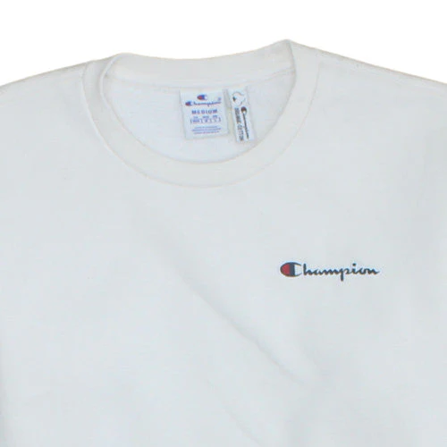 Champion Men's White Medium Pullover Sweatshirt Crew Neck Cotton Blend - Image 7