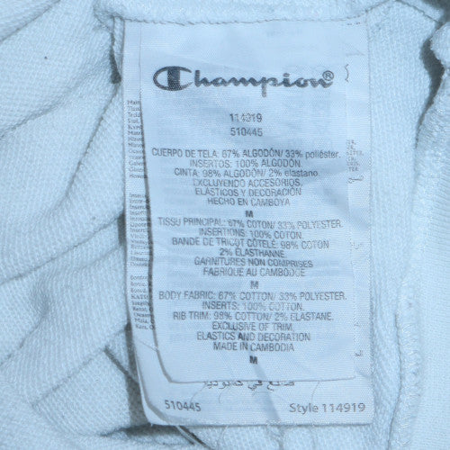 Champion Men's White Pullover Hoodie Medium Graphic Logo Sportswear - Image 6