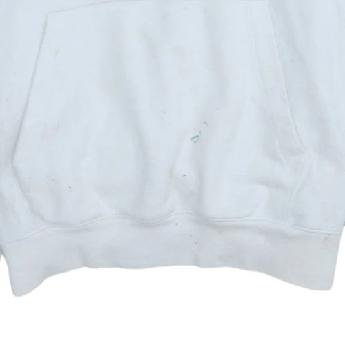 Champion Men's White Pullover Hoodie Medium Graphic Logo Sportswear - Image 7