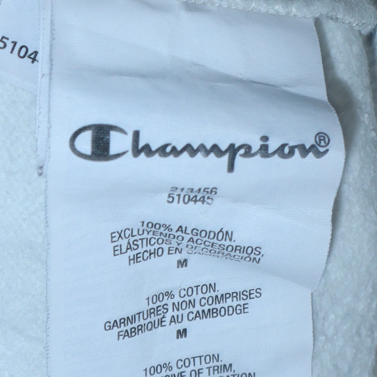 Champion Men's White Pullover Hoodie Medium Logo Stripe - Image 5