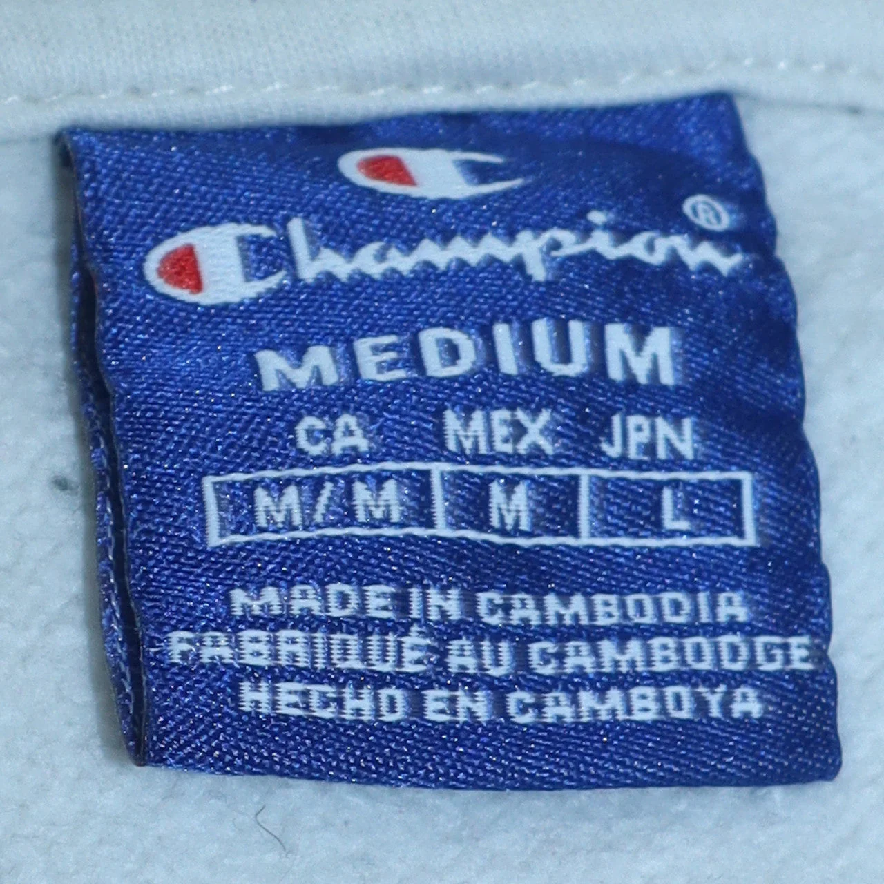 Champion Men's White Pullover Hoodie Medium Logo Stripe - Image 6