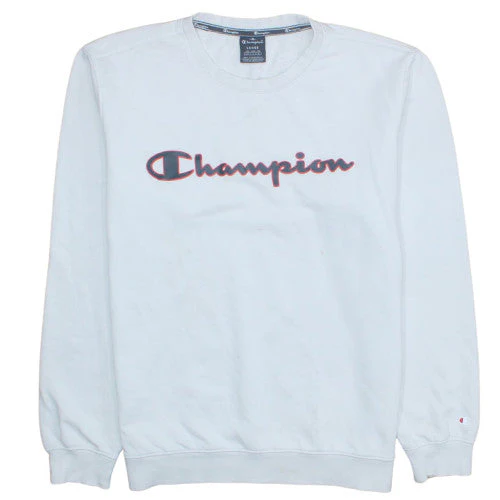 Champion Men's White Pullover Large Crew Neck Sweatshirt
