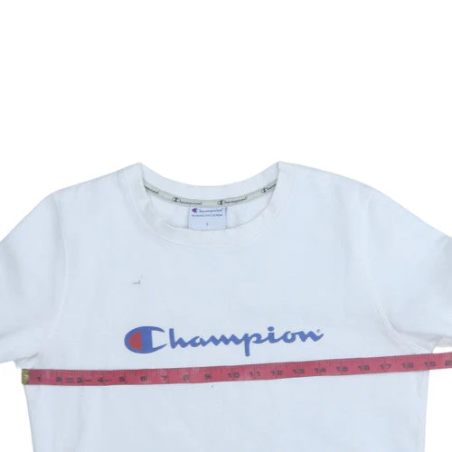 Champion Men's White Small Crew Neck Pullover Sweatshirt - Image 2
