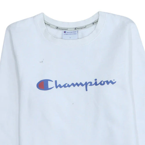 Champion Men's White Small Crew Neck Pullover Sweatshirt - Image 7