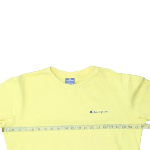 Champion Men's Yellow Crew Neck Pullover Sweatshirt Small - Image 3