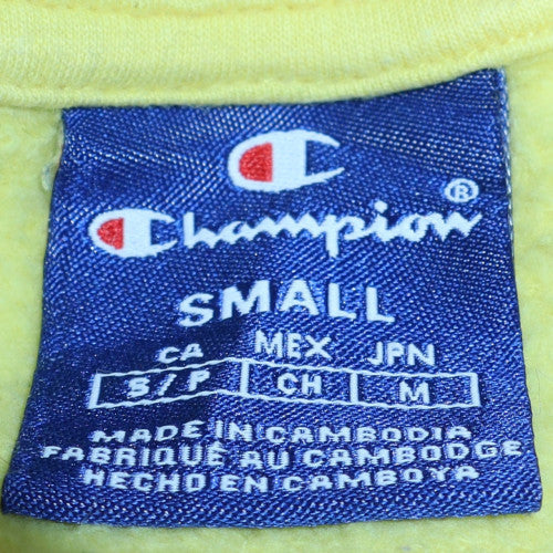 Champion Men's Yellow Crew Neck Pullover Sweatshirt Small - Image 5