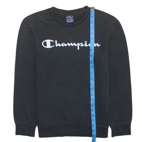 Champion Teens Black Logo Pullover Sweatshirt Size L - Image 2