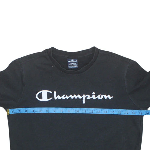 Champion Teens Black Logo Pullover Sweatshirt Size L - Image 3