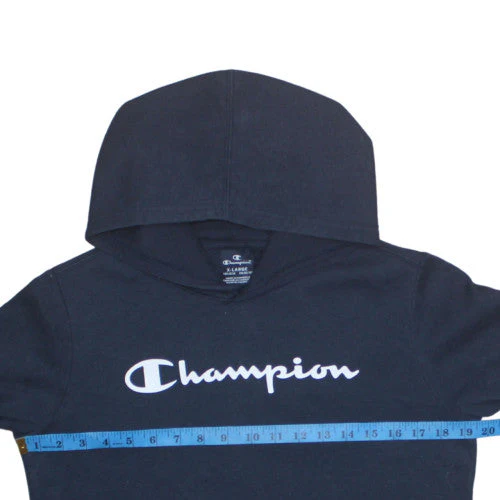 Champion Teens Black XL Pullover Hoodie with Logo Graphic Print - Image 3