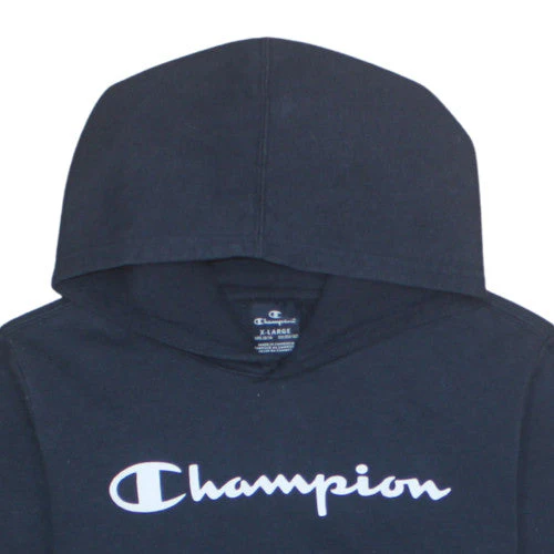 Champion Teens Black XL Pullover Hoodie with Logo Graphic Print - Image 6