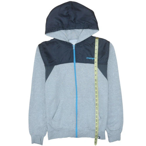 Champion Teens Grey Full Zip Hoodie S Sports Fleece Jacket - Image 3