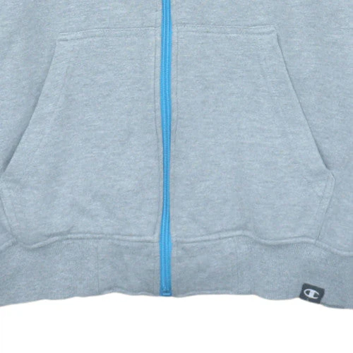 Champion Teens Grey Full Zip Hoodie S Sports Fleece Jacket - Image 7