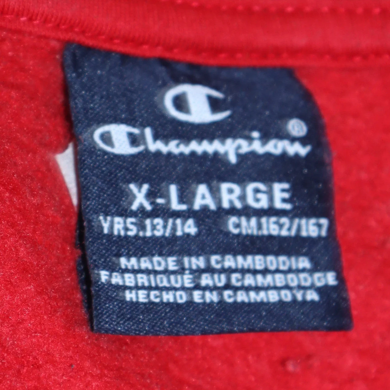 Champion Teens Red XL Pullover Crew Neck Fleece Sweatshirt - Image 6