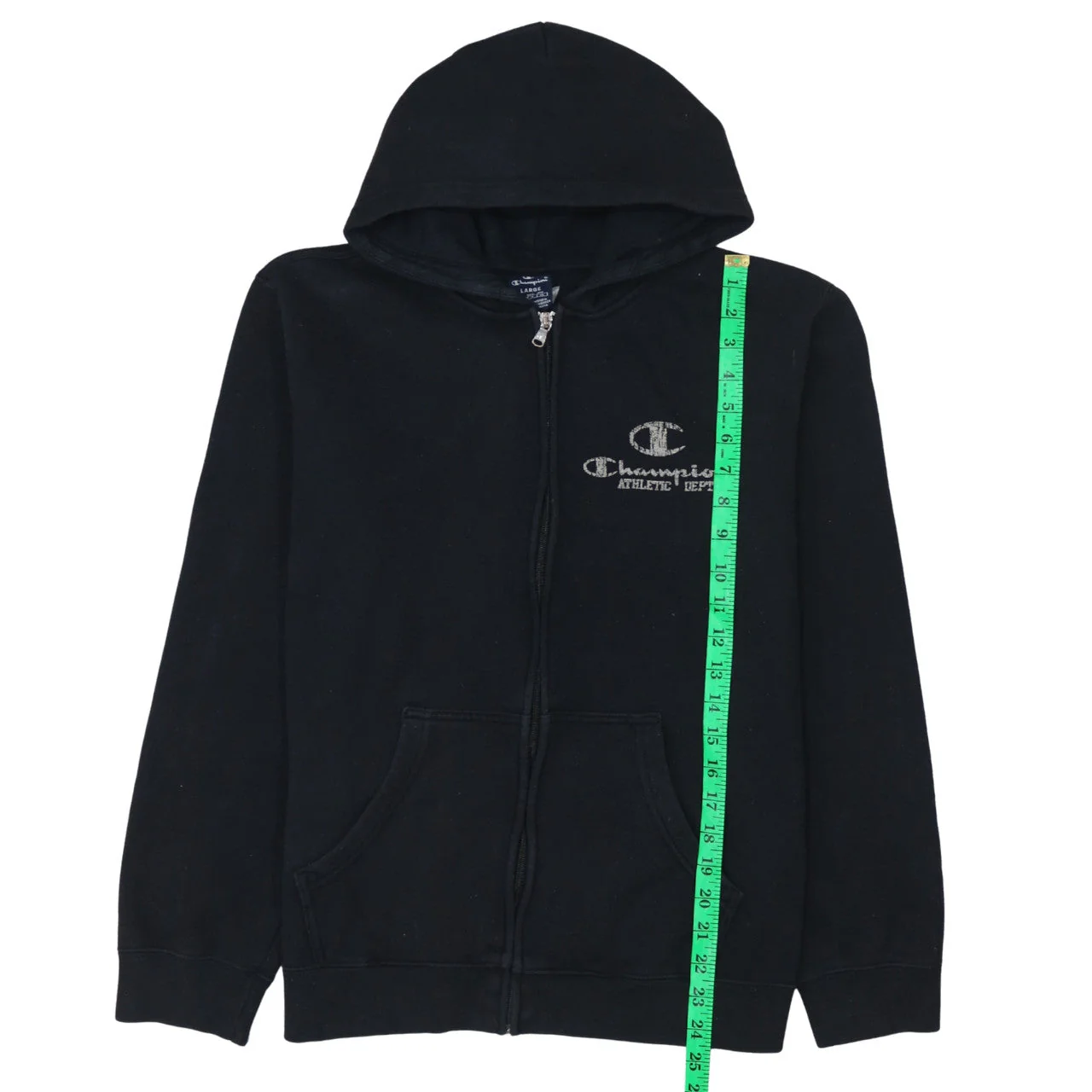 Champion Women Black Full Zip Hoodie Large Cotton Blend - Image 3