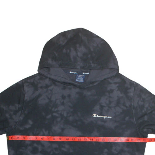 Champion Women Black Tie Dye Pullover Hoodie Large Cotton Blend - Image 2