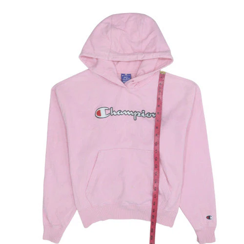 Champion Women Pink Small Pullover Hoodie Logo Graphic Cotton - Image 3