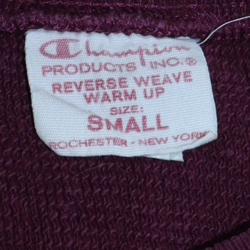 Champion Women’s Burgundy Reverse Weave Sweatshirt Small Crew Neck Cotton - Image 5