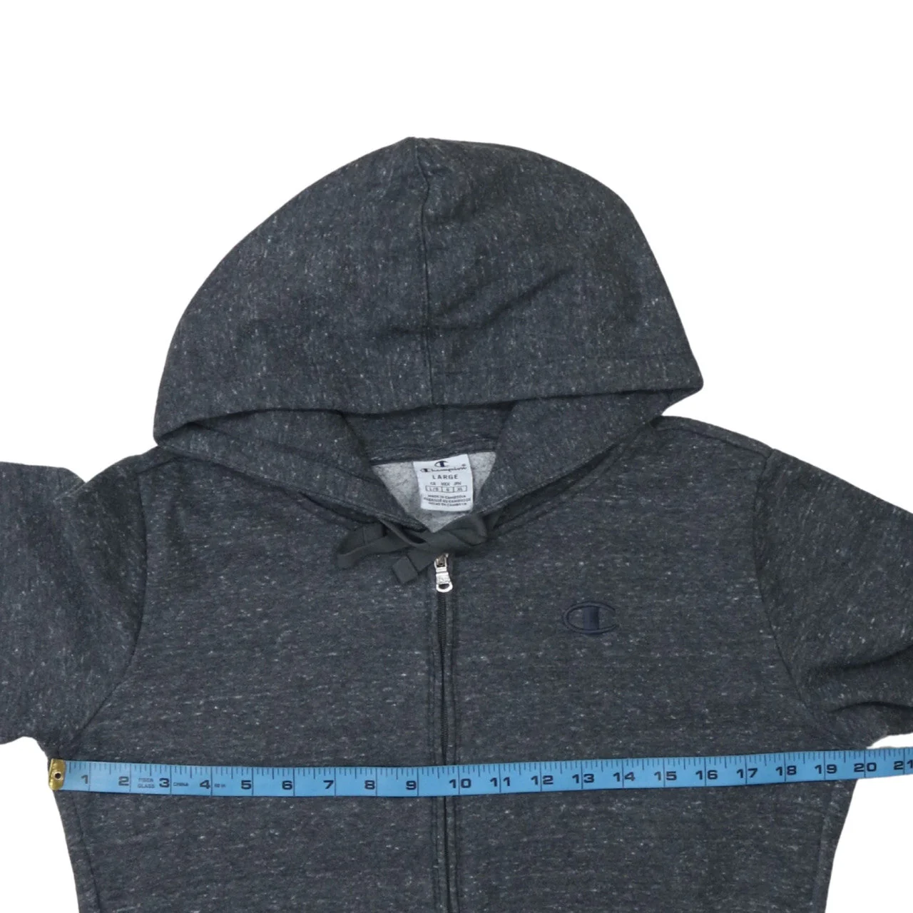 Champion Women’s Grey Full Zip Hoodie Large Cotton Blend Casual - Image 2