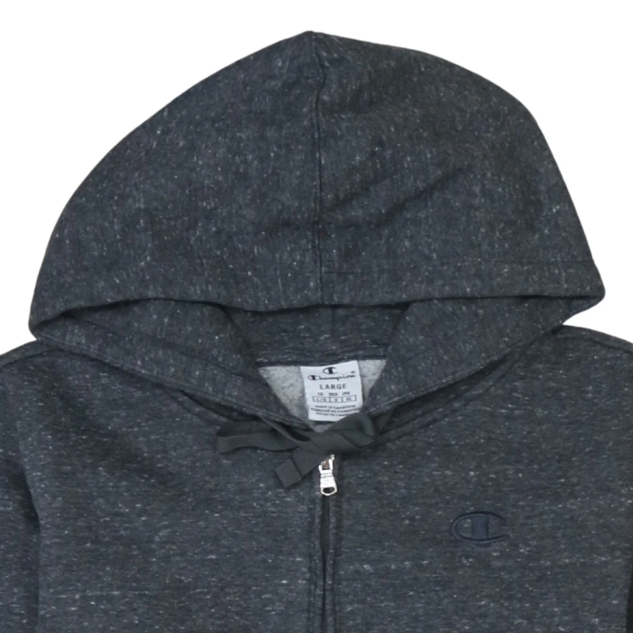 Champion Women’s Grey Full Zip Hoodie Large Cotton Blend Casual - Image 8