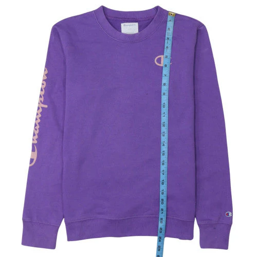 Champion Women’s Purple Crew Neck Pullover Sweatshirt L Cotton Blend - Image 3