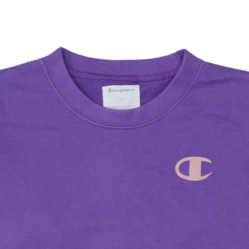 Champion Women’s Purple Crew Neck Pullover Sweatshirt L Cotton Blend - Image 8