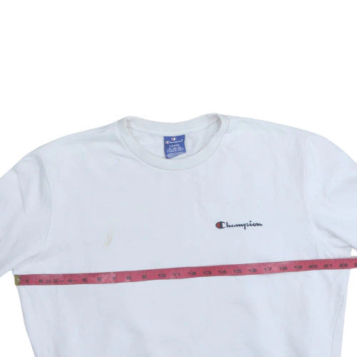 Champion Women’s White Cotton Pullover Sweatshirt Size L - Image 2