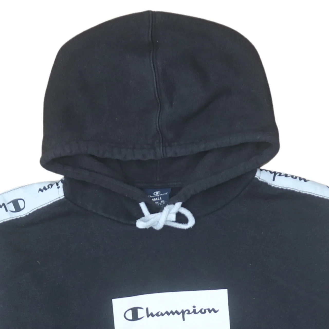Champion Women Small Black Pullover Hoodie with Logo Tape Detail - Image 7
