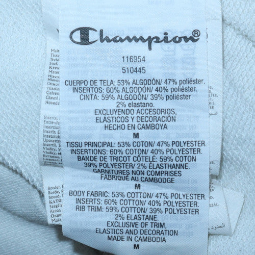 Champion Women White Hoodie Medium Pullover Cotton Blend Logo Print - Image 5