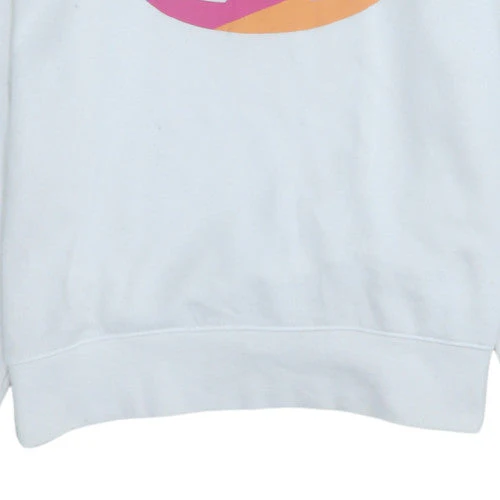 Champion Women White Hoodie Medium Pullover Cotton Blend Logo Print - Image 7