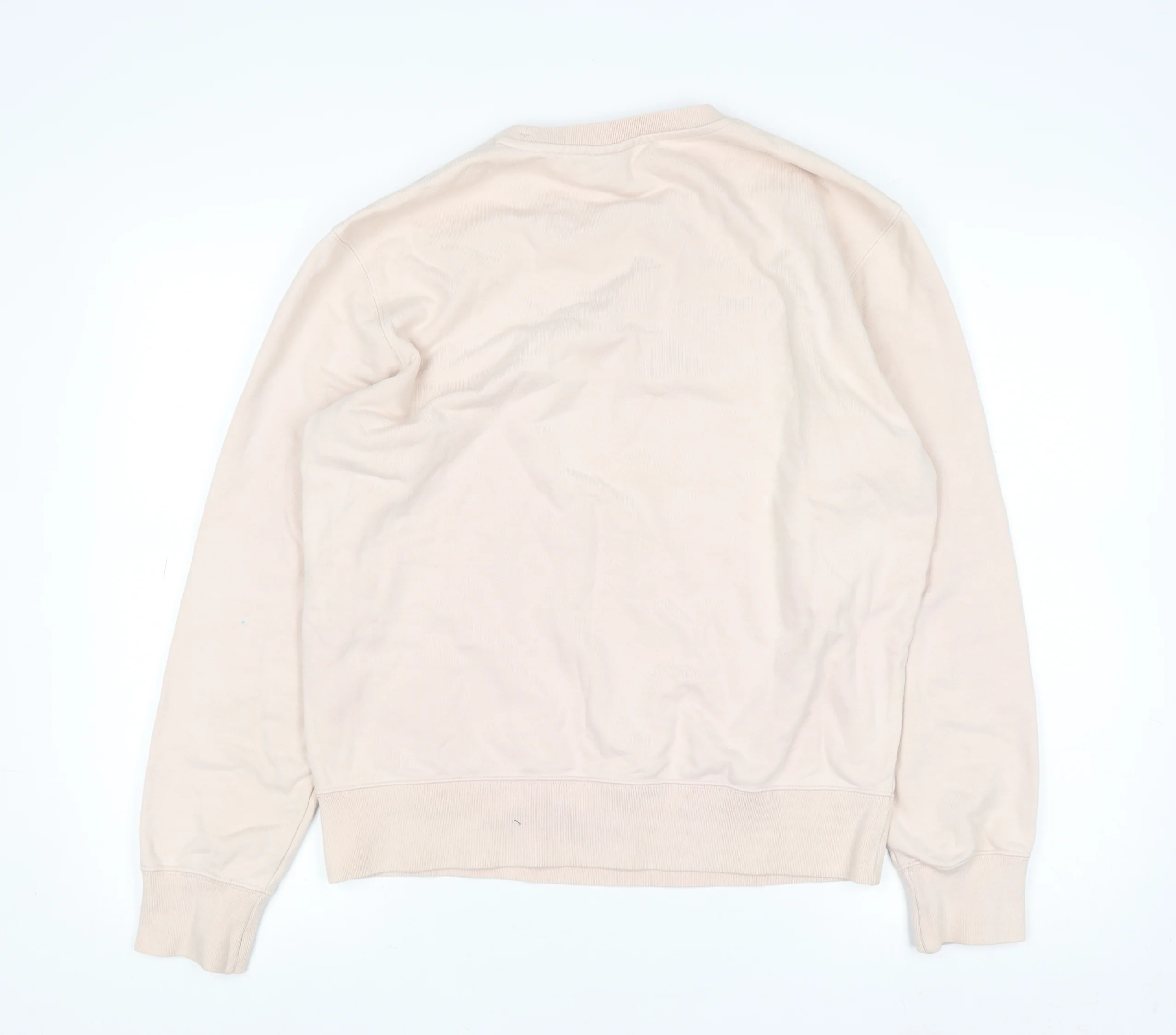Champion Women's Beige Large Pullover Sweatshirt Cotton Logo Crew Neck - Image 3