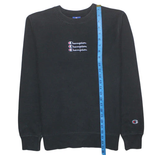Champion Women's Black Small Pullover Sweatshirt with Logo Embroidery - Image 3
