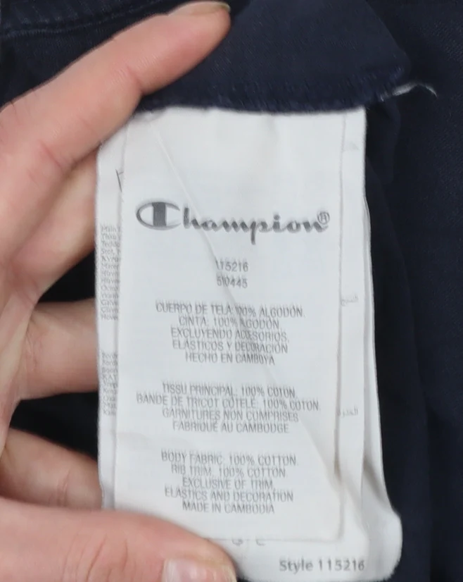 Champion Women's Blue 2XL Basic Cotton Logo T-Shirt - Image 4