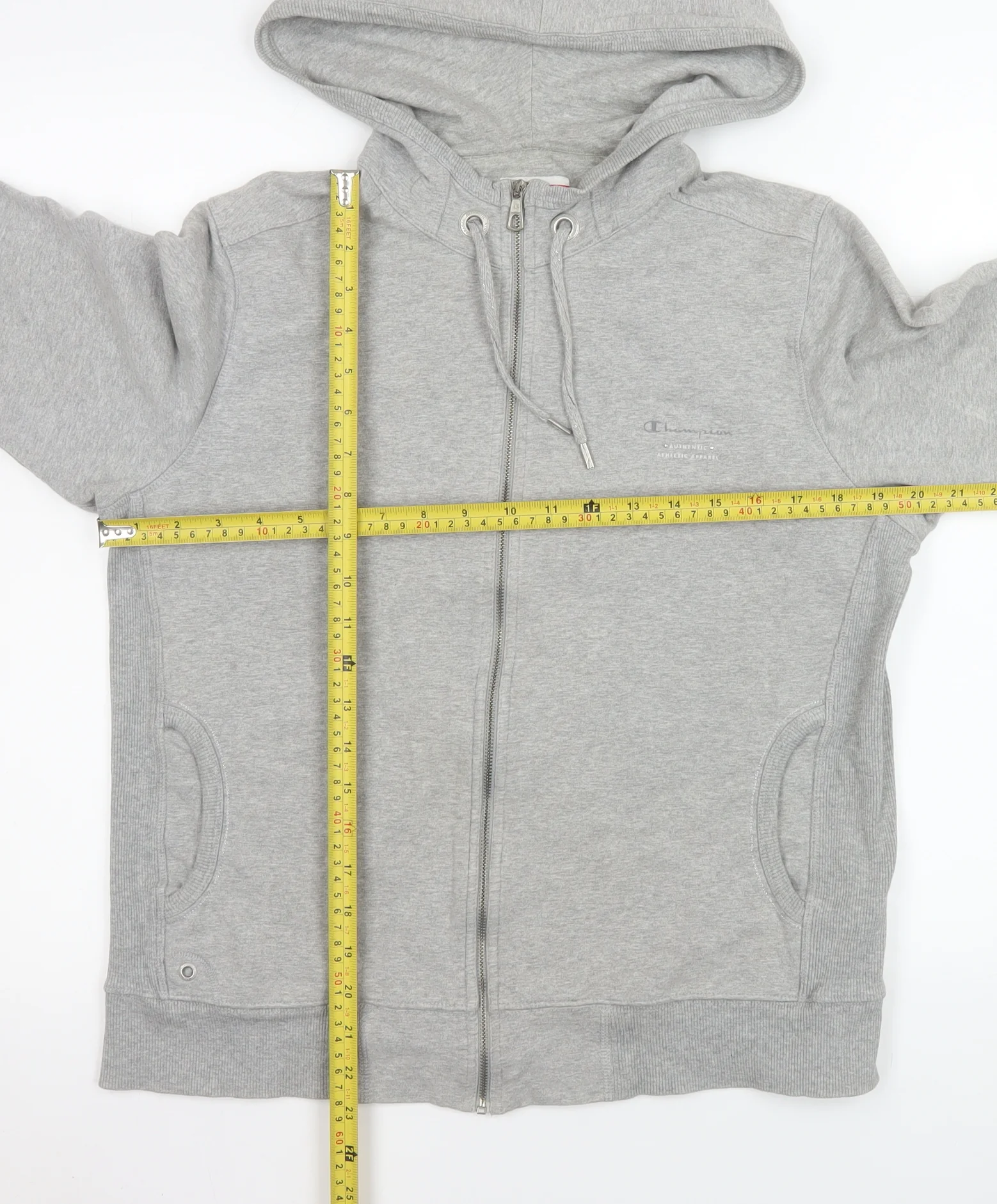 Champion Women's Grey Easy Fit Full Zip Hoodie Jacket L - Image 2