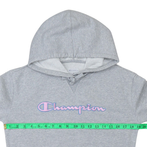 Champion Women's Grey Pullover Hoodie Small Logo Embroidered - Image 2