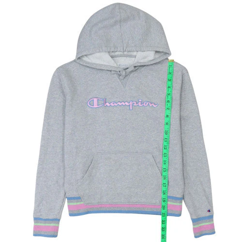 Champion Women's Grey Pullover Hoodie Small Logo Embroidered - Image 3
