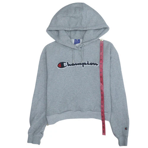 Champion Women's Grey XS Pullover Hoodie Sweatshirt Logo Cotton Blend - Image 2