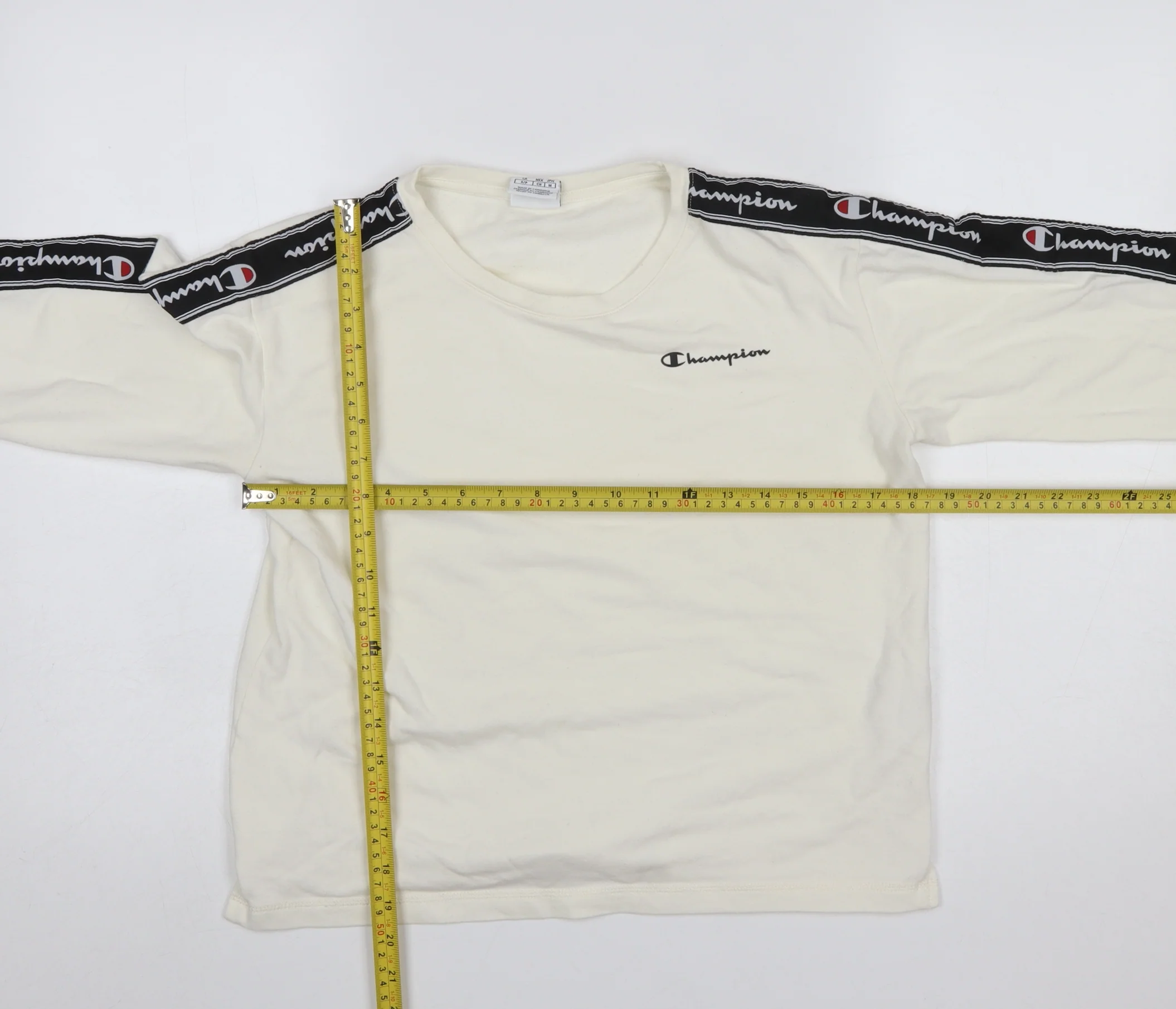 Champion Women's Ivory Long Sleeve Crew Neck Jersey Top Size S - Image 2