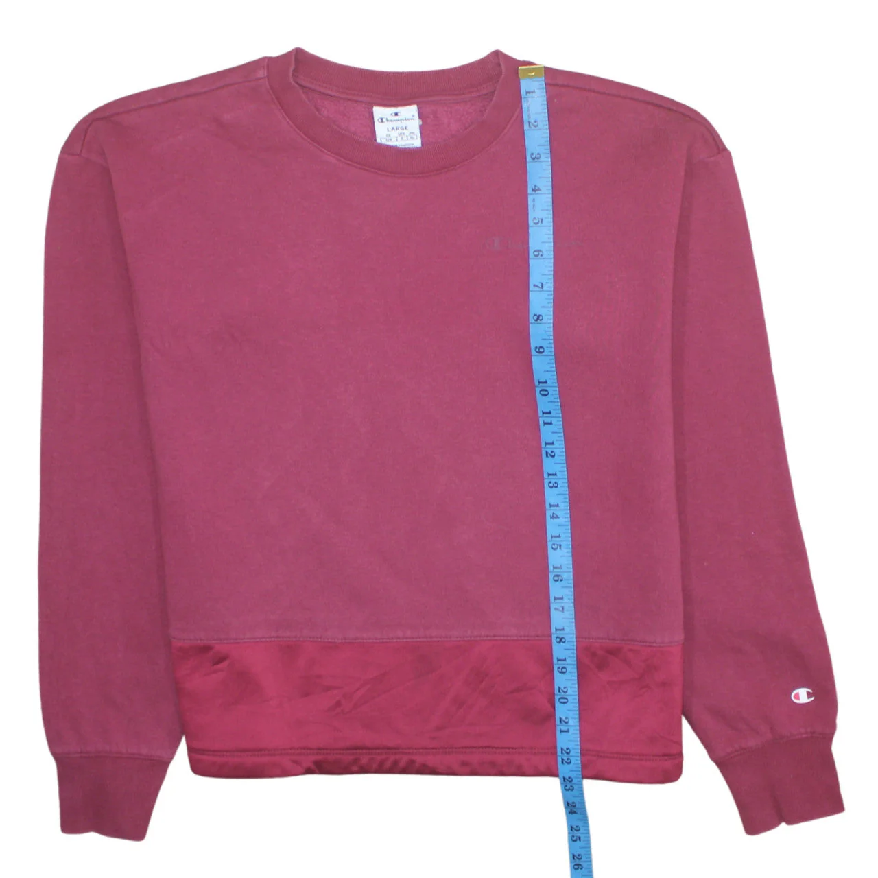 Champion Womens Maroon Large Crew Neck Pullover Sweatshirt - Image 3
