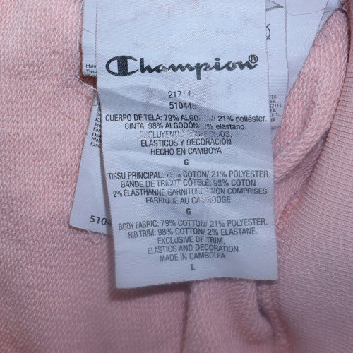 Champion Womens Pink Hooded Pullover Sweatshirt Size L - Image 5