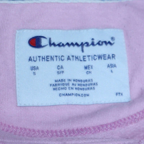 Champion Women's Pink Logo Sweatshirt Size S Crew Neck Pullover - Image 5