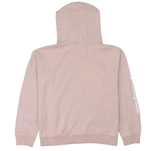 Champion Womens Pink Pullover Hoodie Medium Cotton Logo Sweatshirt - Image 4
