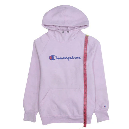 Champion Womens Pink Pullover Hoodie Small Logo Graphic Casual - Image 2