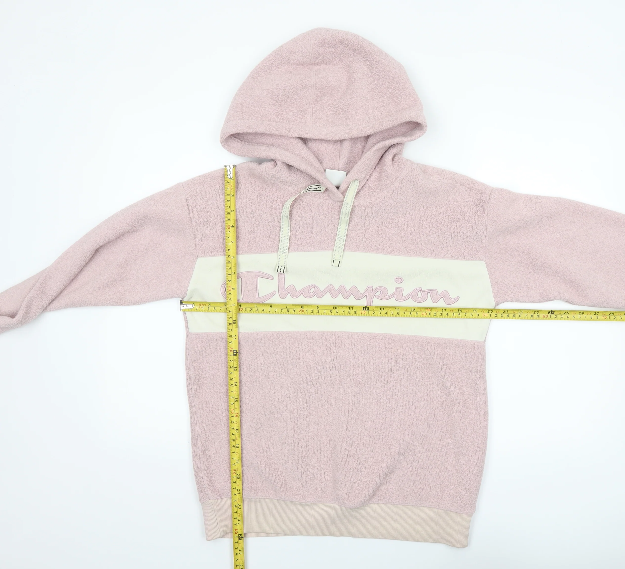 Champion Womens Pink XS Pullover Hoodie Fleece Logo Sweatshirt - Image 2