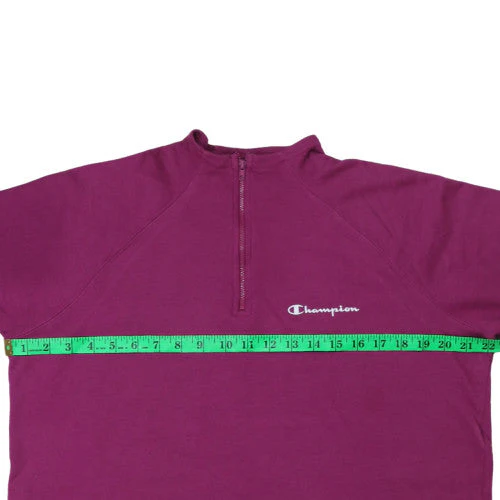 Champion Women's Purple 1/2 Zip Pullover Sweatshirt Size L - Image 2