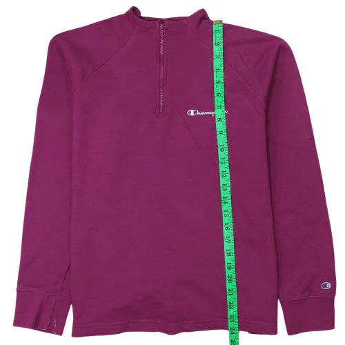 Champion Women's Purple 1/2 Zip Pullover Sweatshirt Size L - Image 3